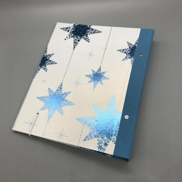 Ordner Ringbuch A5 blau Sterne Rückseite